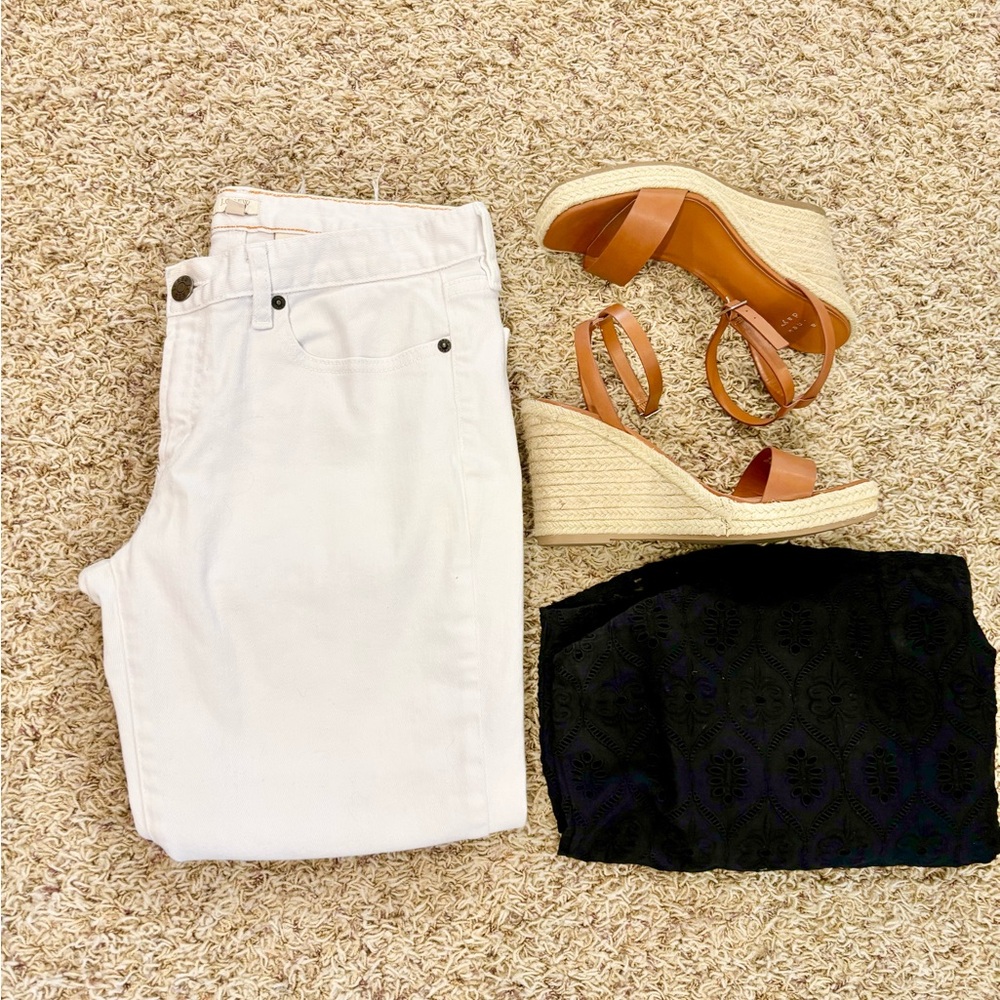 Women's J. Crew Stretch cropped white Jeans